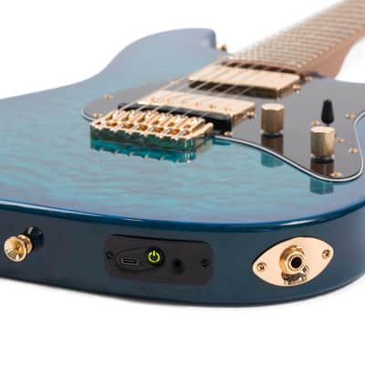 Jamstik Deluxe MIDI Guitar - Blue - B-Stock 2025 - Blue Flamed Maple Veneer with Transparent Finish image 3