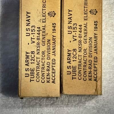 NOS Ken-Rad 12C8 Vacuum Tube set of (4) Circa-1960s-Glass image 2