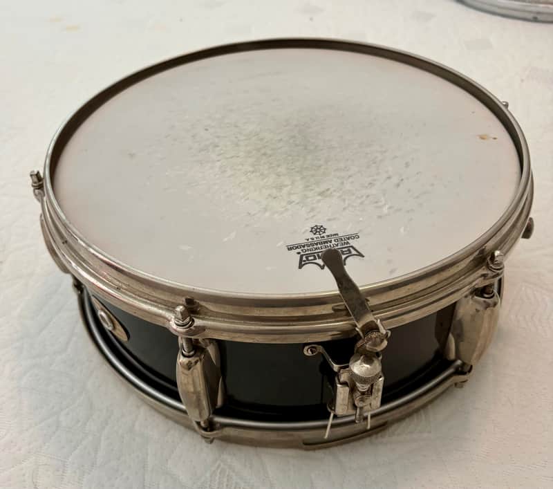 Slingerland 4” x 13” Bop Model Snare, 3-pt. Strainer Mid-‘50 s - Lack wrap image 1