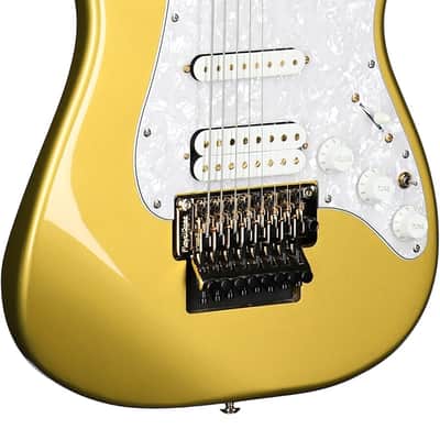 ESP LTD Javier Reyes JRV-8 Electric Guitar (with Case), Metallic Gold image 3