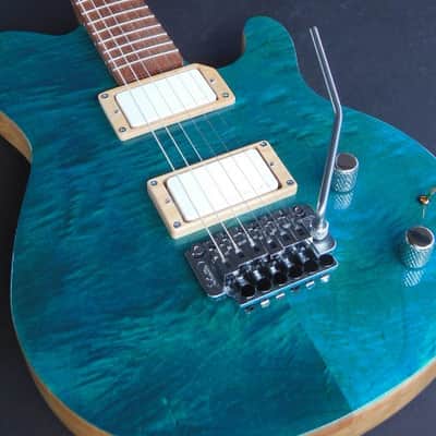 Casper Guitar Technologies Z-Series 24 Fret 2016 - Custom Aqua Flame Maple image 2