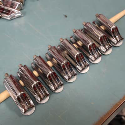 Vintage Rogers Beavertail Bass Drum Lug, Ohio-era Cast Body, Set of 8 image 2
