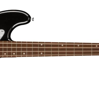 Squier Paranormal Rascal Bass HH, Laurel Fingerboard, White Pearloid Pickguard, Metallic Black image 3