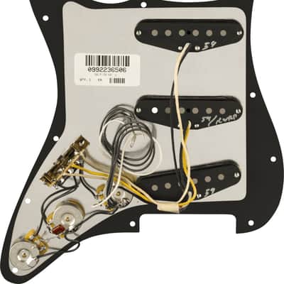 FENDER Pre-Wired Pure Vintage '59 Loaded Strat w/RWRP Middle, Black, 11-Hole image 2