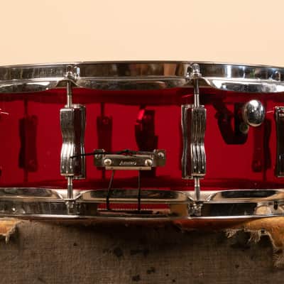 1970s Ludwig 5x14 Red Vistalite Snare Drum image 9