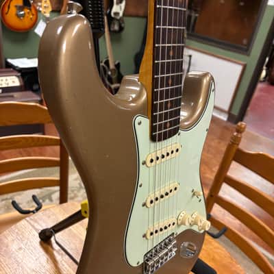 2017 Fender Custom Shop NAMM LTD Vintage Custom '59 Stratocaster Reissue Relic Faded/Aged Shoreline Gold image 5