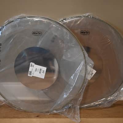 *2* Ludwig 24" Powerstroke 3 Clear Silver Dot Bass Drum Heads Remo P3 image 1