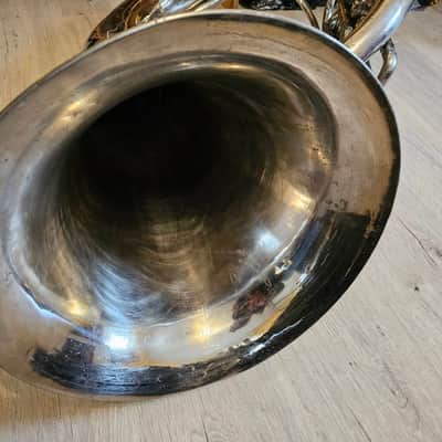 Helicon Eb Tuba Soviet 3 Valves Brass Pipe Wind Instrument Horn USSR Vintage and Rare image 8