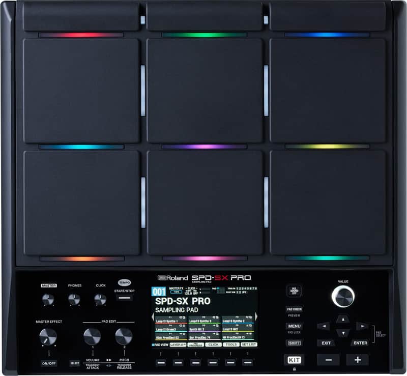 Roland SPD-SX Pro Percussion Pad with 4.3-Inch Display, Customizable Pad-Dividing LED Lights, and 32 GB Internal Storage image 1