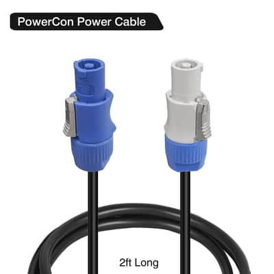 STC-PP2-4PK | 4 Pack 2FT 14AWG AC PowerCon Cable with Twist Lock, Input to Output 3 Pin Cable for Powered Speaker, Stage Light, LED Screen and More image 2