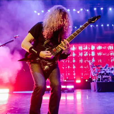 Dean Dave Mustaine Signature Flying King V VMNT Artist Owned, Signed and Tour Stage Played By Dave! USA Custom Shop Black Megadeth Terminated Graphic Artwork - Post Malone GQ Interest Pre-Gibson era image 5