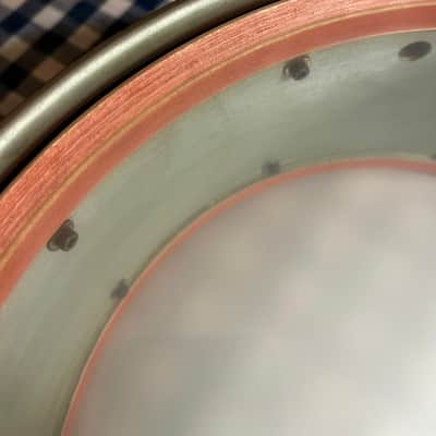Custom-Homemade 6” x 14” Snare Drum Early 2000s - Satin retro salmon pink painted image 5
