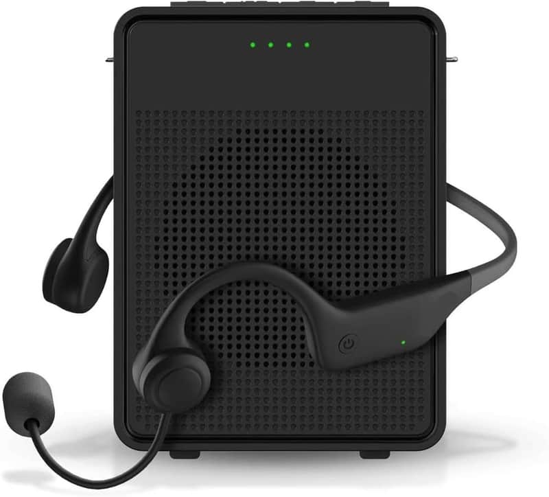 Voice Amplifier Wireless Ear-Hook Headset Microphone, Original Sound Portable Microphone and Speaker Pa System, 15W Speaker with Noise Cancelling Bluetooth Mic for Teachers, Fitness, Elderly image 1