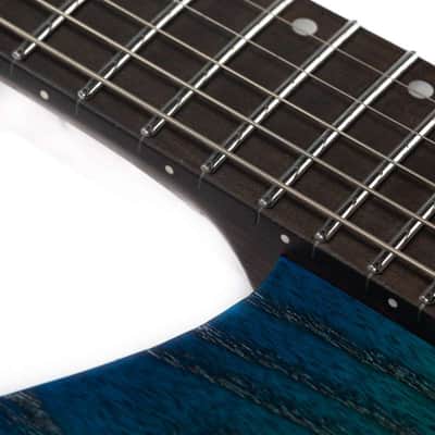 Eart GW2-Pro Headless Electric Guitar, Roasted Ash Body,24F Rounded Ends Jumbo Stainless Steel image 9