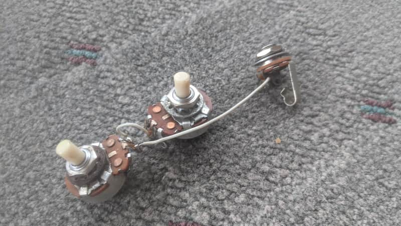Set 1976 Fender Mustang Jazz Musicmaster bass pots harness jack image 1