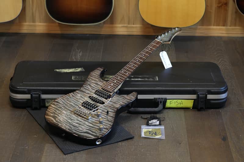 2013 Chris Campbell Custom Shop Super Strat Owned & Played by Fish Electric Guitar Grey Quilt + OHSC image 1