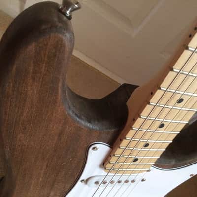 Custom Stratocaster right handed electric guitar with maple neck 2021 brown image 4