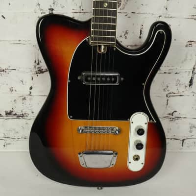 Vintage 1960s Decca Telecaster Style Tobacco Sunburst Electric Guitar image 2