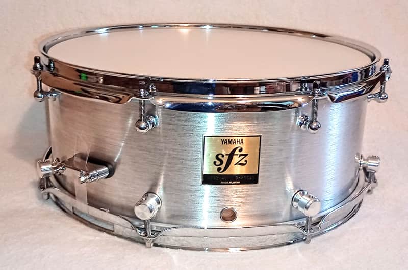 YAMAHA MAPLE MOD SHELL W/ VIDEO CUSTOMIZED SNARE DRUM - BRUSHED ALUMINUM WRAP-FREE SHIP TO C-USA! image 1