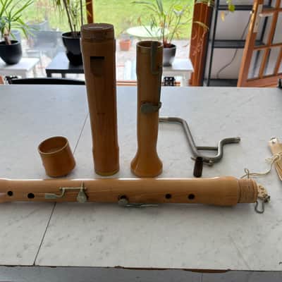 Vintage Moeck Tuju Bass Recorder in Natural Maple w/ Brass Rings image 11