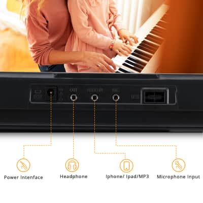 Glarry GEP-201 54-Key Portable Electronic Piano Keyboard w/LCD Screen, Microphone image 4