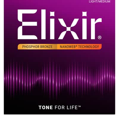 Elixir Nanoweb Acoustic Phosphor Strings, Light/Medium  12-56 image 1