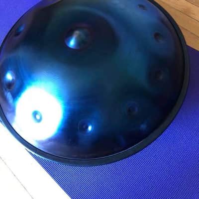 Pantheon Steel Halo Handpan / Hand Pan Custom Konondrum Scale Blue Purple Nitrided Streel image 1