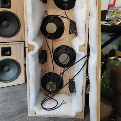 Custom Beautiful custom large scale hi-fi speakers - pair - with amp image 10