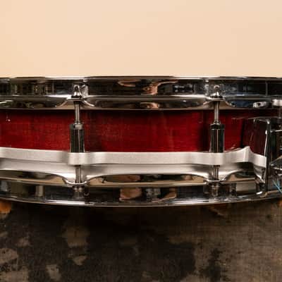 1980s Pearl 3.5x15 Sequoia Red Maple Free Floating Snare Drum image 8
