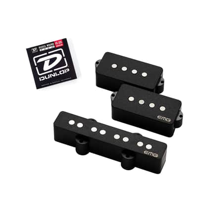 EMG Geezer Butler Signature PJ Bass Pickup Set with Dunlop DBN45105 Med 45-105 Strings image 1