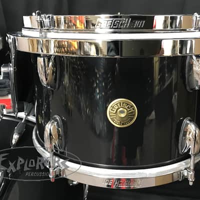 Gretsch USA Custom Round Badge 3 Piece Maple/Gum Shell Pack in Piano Black - 18,12,14 image 4