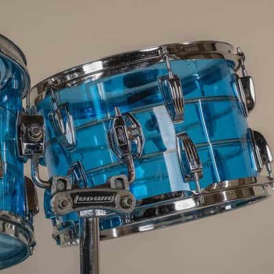 1970s Ludwig Vistalite Tivoli Pattern A 'Big Beat' in Blue/Blue/Blue - 14x22, 16x16, 9x13, 8x12, 5x14sn image 10