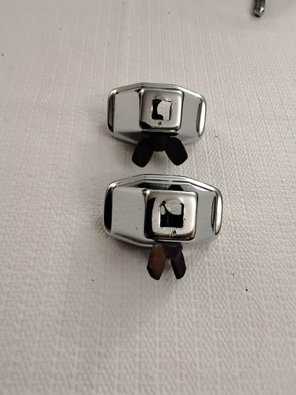 Ludwig 5/16” Bass Drum Curved Spur Mount Brackets….2 In Total… 1970’s…Chrome image 1