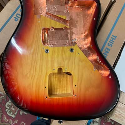 Warmoth Jazzmaster body 2018 Black /red/yellow burst image 1