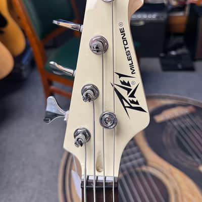 Peavey Milestone 4-String Electric Bass with Hardshell Case - Ivory image 2