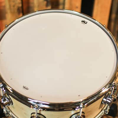 Used DW 6.5x14 Collector's Black Swamp Natural Satin Oil Solid Maple Snare Drum - SO#883633 image 4