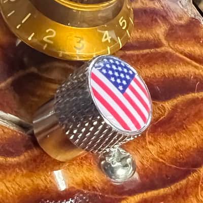 Kinnatone U.S.A. Flag Chrome Switch tip for Blade style switch 3 or 5 way Strat tele image 6
