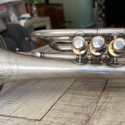 Antique Cornet “Omnia Vincent” New York Retailer Silver Plate c.1890s — Player Restorable image 9