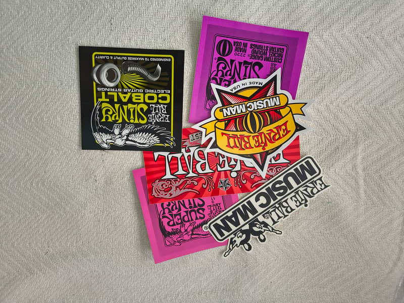 Ernie Ball Guitar Sticker Lot! Plus free mystery guitar picks! image 1