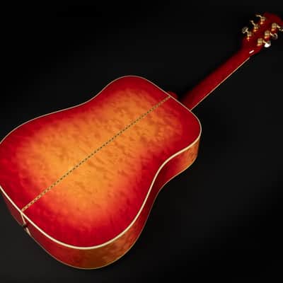 2014 Gibson Limited Edition Hummingbird Quilt - Heritage Cherry Sunburst | USA Bozeman Custom Dreadnought Acoustic Guitar L.R. Baggs Pickup | OHSC image 12