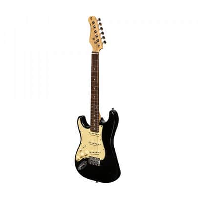 Stagg SES-30 BK LH Standard "S" Massive Paulownia Body Maple Neck 6-String Electric Guitar for Lefty image 1