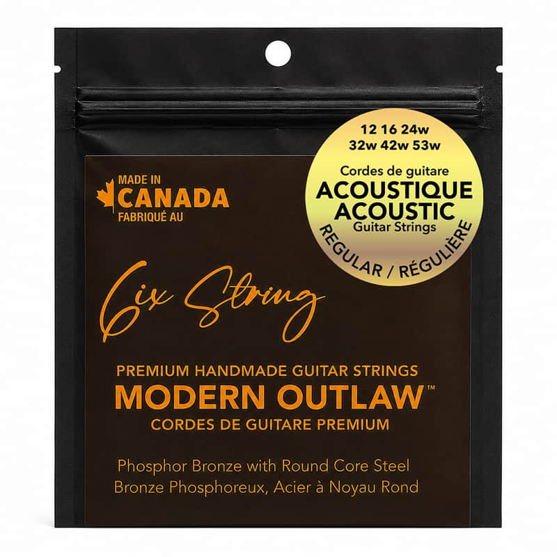 6ix String MODERN OUTLAW Phosphor Bronze Acoustic Guitar Strings Regular 12-53 - PB-1253 image 1