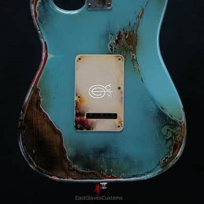 Fender Stratocaster 60th  Anniversary Daphne Blue Heavy Aged Relic by East Gloves Customs image 8