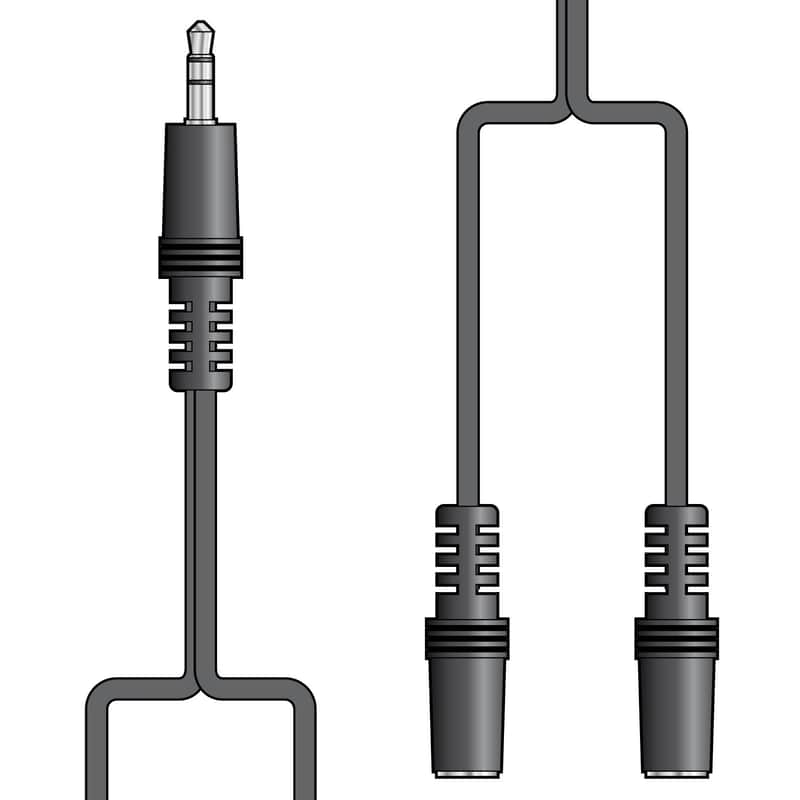 Avlink 3.5mm stereo plug to 2 x 3.5mm stereo sockets lead 1.2m image 1
