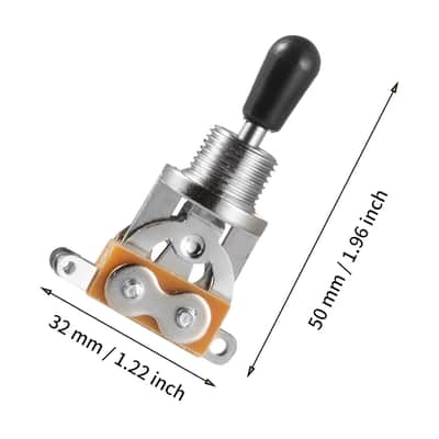 3 Way Short Straight Guitar Toggle Switch Pickup Selector with Tip Knob Caps Compatible with Gibson Toggle Les Paul Electric Guitars(Chrome Tip) image 3