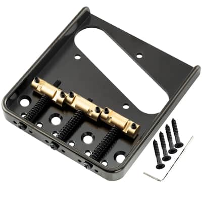 Brio Ultra-Light Aluminum Telecaster Bridge with Compensated Brass Saddles – Vintage 3-Saddle Ashtray Style image 2
