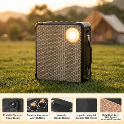 Portable Karaoke Machine for Adults Outdoor with SOS Mode Bluetooth Guitar Amplifier with Dual DSP Audio 9000mAh Battery Powered Speaker with Backing Track Beauty Voice,Perfect for Parties-Black image 2