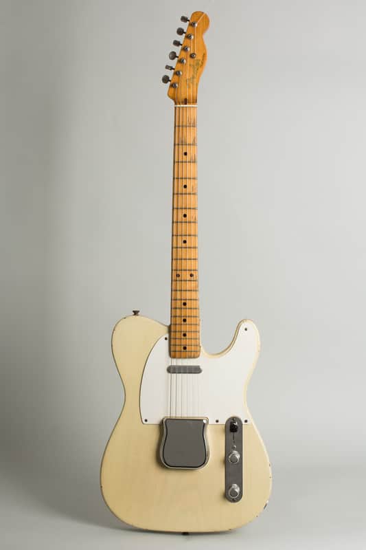 Fender  Telecaster Solid Body Electric Guitar (1955), ser. #10608, original tweed hard shell case. image 1