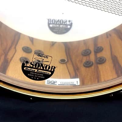 Sonor SQ2 Heavy Beech Snare Drum 14x5.5 African Marble Gloss w/Gold Hw image 5