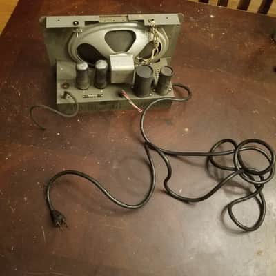 DuKane Tiny mono tube amp 1A370 dual 50L6 and 6x9 AlNiCo speaker 1954 - grey paint image 2